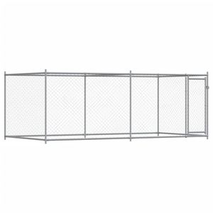Grande cage pour chien durable en acier galvanisé gris - Product Image 2