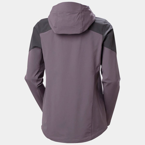 Veste softshell à capuche pour femme, nouvelle arrivée, couleur violet fumé, manches longues, coupe-vent, imperméable, pour la course à pied et le jogging en plein air - Product Image 5