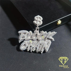 จี้เพชรแบบ Iced Out จี้โมอิสซาไนต์ จี้สลักชื่อตามสั่ง เครื่องประดับฮิปฮอปขายส่ง จี้เพชรแบบสั่งทำสำหรับผู้ชาย - Product Image 1