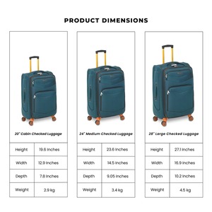 Expandable Soft Fabric Luggage Set <b>With</b> Smooth Rolling <b>Wheels</b> And Durable Travel Structure <b>With</b> 4 <b>Wheels</b> And Combination <b>Lock</b> - Product Image 5