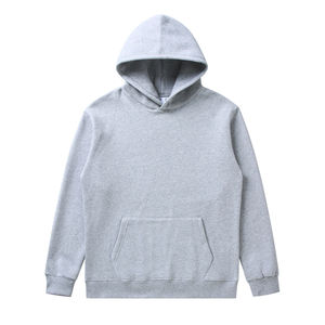 เสื้อสเวตเชิ้ตมีฮู้ดสีครีมสำหรับผู้ชาย ผ้าฝ้ายฟลีซ 100% สีพื้น แขนยาว ใส่ได้ในฤดูใบไม้ร่วง - Product Image 5