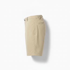 Shorts cargo utilitaires en coton beige pour homme, personnalisés, multi-poches, confortables, avec fermeture à cordon de serrage, shorts de travail - Product Image 2