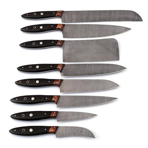 Damascus Steel Chef Knife Set with Leather Cover Premium <b>Kitchen</b> Knife Collection for Home <b>Kitchen</b> Cooking and Restaurant Use - Product Image 2