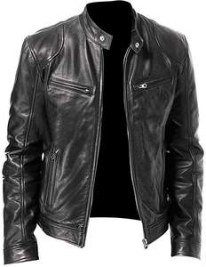 Veste à capuche en cuir PU pour homme, imperméable, séchage rapide, respirante, écologique, vêtements d'extérieur décontractés pour l'hiver - Product Image 2