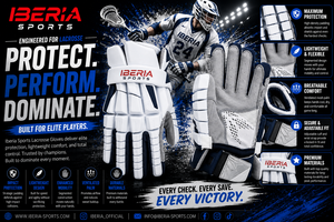 Gants de lacrosse Iberia Sports blancs/gris rembourrés pour hommes et femmes, entraînement et compétition - Product Image 6
