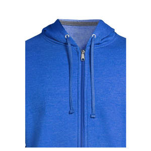 Sweat à capuche zippé décontracté pour homme en polyester/coton, coupe régulière, 300 GSM, en molleton tricoté teint uni, respirant pour l'hiver - Product Image 3