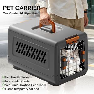 Lettiera per Gatti Spaziosa Grigia a Tema Aviazione con Maniglia, Toilette per Gatti da Viaggio per Interni, Grande e Anti-Tracciamento - Product Image 1