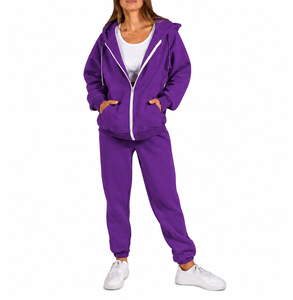 Conjunto Deportivo Informal de Dos Piezas para Mujer, Sudadera con Capucha y Pantalones Deportivos de Alta Calidad - Product Image 5