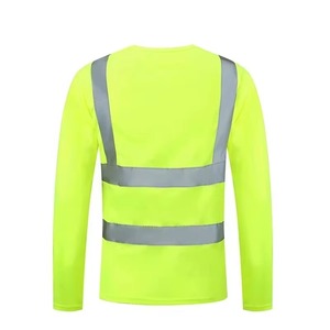 Low MOQ Hi Vis Mens Full Sleeve Reflective Shirt Stock Safety Polo Shirt Custom Logo Reflective Safety T- Shirt for Man - Product Image 3