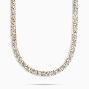 Luxury 925 Sterling Silver VVS Moissanite Tennis Necklace 5mm Round Cut <b>Iced</b> <b>Out</b> <b>Chain</b> for Women & Men - Product Image 3