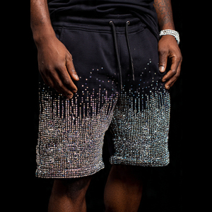Shorts de jogging d'hiver en strass pour hommes, avec cordon de serrage à la taille - Product Image 6