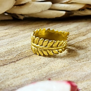 High Demand Boho Leaf <b>Rings</b> for Women Brass <b>Rings</b> 18k Gold Plated Floral <b>Crown</b> Vintage Nature <b>Rings</b> for Wholesale/OEM/ODM - Product Image 5