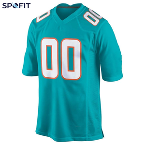 เสื้อฟุตบอลอเมริกันสีน้ำเงินสำหรับผู้ชาย SPOFIT หมายเลข 9 คอวี แขนสั้น ผลิตจากโพลีเอสเตอร์ ระบายเหงื่อได้ดี - Product Image 3