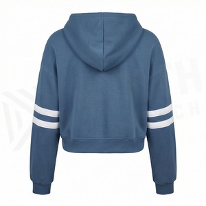 Haut à capuche tricoté surdimensionné de haute qualité pour femme, collection Automne Hiver Été 2025, style Jogger Jumper, coupe courte personnalisée, 380 g/m² - Product Image 2