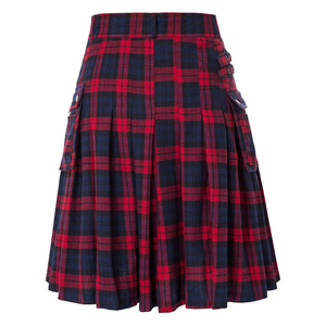 8 Yards Tartan Kilt for Mens 16oz Acrylic Wool Kilt Scottish Apparel with 3 <b>Buckles</b> and Leather <b>Straps</b> Knife Pleated - Product Image 5
