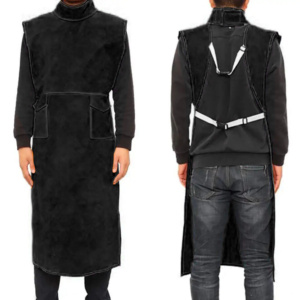 Premium Heavy Duty Soft Comfortable Cowhide Split Leather Welding <b>Apron</b> Flame Resistant Breathable Oil-Resistant Work Suit - Product Image 5