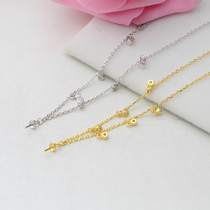 Collar Sencillo de Plata S925 para Mujer, Cadena para Clavícula, Perla Hueca, Soporte para Joyería DIY, Accesorios de Joyería, Componentes - Product Image 3