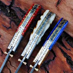 Couteau pliant artisanal en acier Damas forgé de qualité industrielle UA Supplies, avec verrouillage Liner Lock, pour la chasse, EDC, OEM, ODM, personnalisable - Product Image 5
