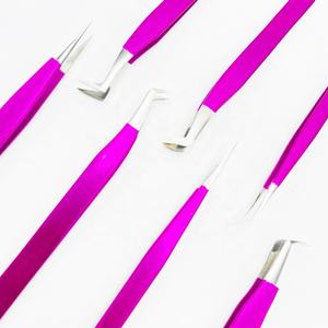 Pinzas de extensión de pestañas de acero inoxidable sólido profesional de alta calidad logotipo personalizado Rosa rojo mano puntiaguda cuidado Personal - Product Image 3