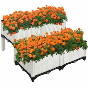 Set di 4 Fioriere Rialzate per Orto e Giardino, Ideali per Verdure e Fiori da Esterno - Product Image 4