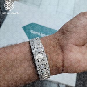 Charm Jewells Luxury Stainless Steel <b>Watch</b> 42mm Round Dial Sapphire Crystal Quartz Movement Chronograph Unisex Fashion Design - Product Image 2