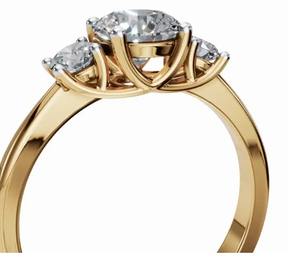 Anillo de Diamantes Cultivados en Laboratorio Three Wishes of Radiance en Oro de 9kt, 14kt o 18kt, 1.03 Quilates, Joyería de Tres Piedras con Triple Solitario para Ella - Product Image 6