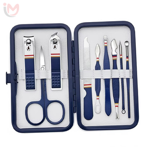 Factory Direct Stainless Steel 6-in-1 Manicure Set 9 Pcs Professional Pedicure Tools <b>Nail</b> Clipper Set with Color Box - Product Image 2