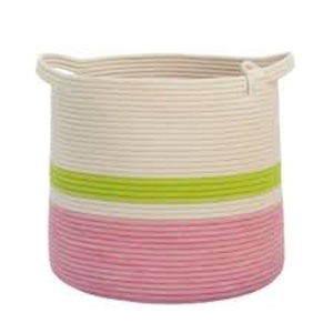 Clothing Organizer Foldable Collapsible Stackable 100% Cotton Woven Eco-Friendly Durable Lightweight Portable Modern <b>Basket</b> - Product Image 1