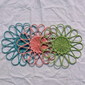 จานรองอาหารทำมือจากเส้นใยไม้ไผ่ ลายเรียบและลายพืชธรรมชาติ สำหรับใช้ในบ้านและงานแต่งงาน ผลิตในเวียดนาม - Product Image 3