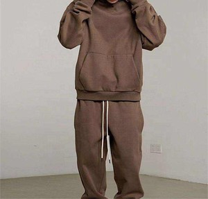 Ensemble de survêtement unisexe avec sweat-shirt à capuche et pantalon de jogging, coupe-vent personnalisé, survêtement uni surdimensionné pour homme, ensemble de sweat-shirt à fermeture éclair - Product Image 2