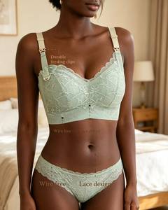 Bmama Soft Support Wire-Free <b>Nursing</b> Bra Underwear Set Bmama Elegant Lace Maternity <b>Nursing</b> Lingerie Set - Product Image 1