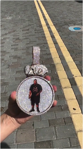 Colgante de Plata de Ley 925 con Foto Personalizada Estilo Hip Hop, Colgante de Recuerdo con Diamantes y Moissanita Redonda, Regalo para Hombre - Product Image 5