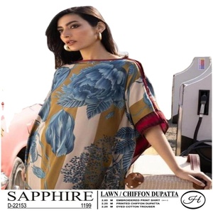 Colección de trajes de césped de 3 piezas de alta calidad para mujer, hermosos vestidos paquistaníes indios de algodón bordados con estilo, secado rápido - Product Image 2