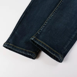 Jeans en denim noir déchiré et délavé, coupe slim, extensible, style hip-hop, pour hommes, vente en gros - Product Image 4