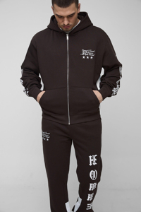 Conjunto Deportivo para Hombre, Pantalones Deportivos Anchos y Sudadera con Capucha, 100% Algodón, Impresión Serigrafiada - Product Image 3