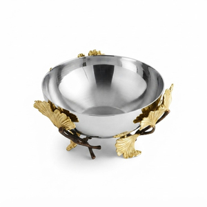 Tazón de Servir de Acero Inoxidable de Diseño Clásico y Lujo con Asa Floral de Tulipán Dorado para Centro de Mesa de Boda y Vajilla de Hotel - Product Image 3