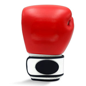 Gants de boxe en cuir PU personnalisés, professionnels, rouge et blanc, avec fermeture à boucle sécurisée, support de poignet, gants d'entraînement, fabrication en usine - Product Image 1