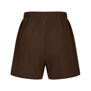 Shorts de sport d'été personnalisés pour femmes, taille haute élastique, coupe ajustée, 100% coton toile, pour la gym, l'entraînement et la course à pied - Product Image 4