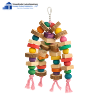 Jouet en bois en spirale pour oiseaux Thanh Tung Thinh avec perles colorées pour perroquets, utilisation en intérieur, design durable