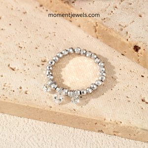 S925 Sterling <b>Silver</b> Moissanite <b>Ring</b> for Women VVS1 Round Brilliant Pear Cut 0.2ct 0.3ct Geometric Beaded Inlay Fine Jewelry Gif - Product Image 4