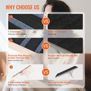 Adjustable 39.3\" Folding Wooden Pet Ramp <b>for</b> Small Large Old <b>Dogs</b> and Cats <b>Bed</b> Couch Sofa <b>Car</b>-Small Animal Supplies - Product Image 3