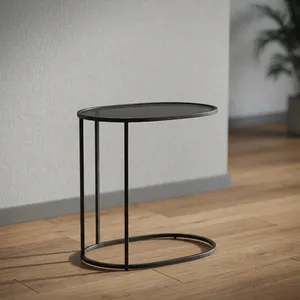 Modern Handmade Round Wooden Coffee <b>Table</b> with Iron Legs <b>Nesting</b> Design Rajasthan Living Room Furniture - Product Image 1