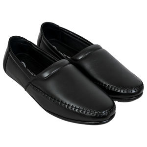 Nouvelles Chaussures Décontractées Homme en Cuir Véritable Noir Grainé, Mocassins Légers et Confortables à Enfiler - Product Image 1