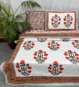 Artisan Made Pigment Printed 100% Cotton 300tc <b>Comforter</b> Set 3 King Size Handcrafted Vibrant Duvet Set 2 Pillow Cases Wholesale - Product Image 2