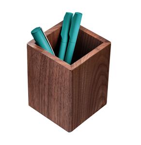 Porte-stylos en bois naturel à faible MOQ, organisateur de bureau, support de rangement carré ou rond pour crayons, porte-stylos en bois pour la maison et le bureau - Product Image 6