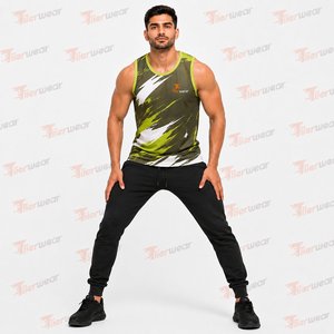 Custom <b>Mens</b> Sublimation Fitness Tank Top Wholesale <b>Gym</b> Sportswear Stringer <b>Vest</b> Bodybuilding Workout Running Quick Dry - Product Image 3