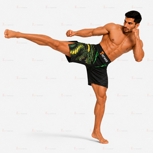 Shorts de combat MMA Premium 185 GSM en polyester et élasthanne, respirants, séchage rapide, pour Muay Thai, boxe, grappling, entraînement, OEM, marque privée - Product Image 2