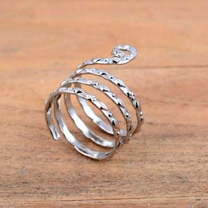 SHYAM JEWELRS Luxury Unisex 925 Sterling Silver Leaf Splint <b>Ring</b> <b>Adjustable</b> Botanical Arthritis Support Band - Product Image 1