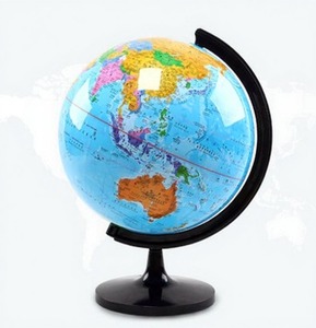 Globo Terráqueo Educativo de Plástico Premium con Base Metálica Dorada para Uso Escolar - Product Image 2