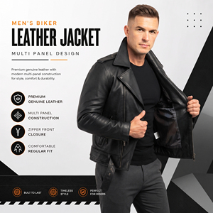 OEM ODM Custom High Quality Wholesale Leather <b>Jacket</b> Men Vintage Fashion Leather <b>Biker</b> <b>Jackets</b> Men's - Product Image 2